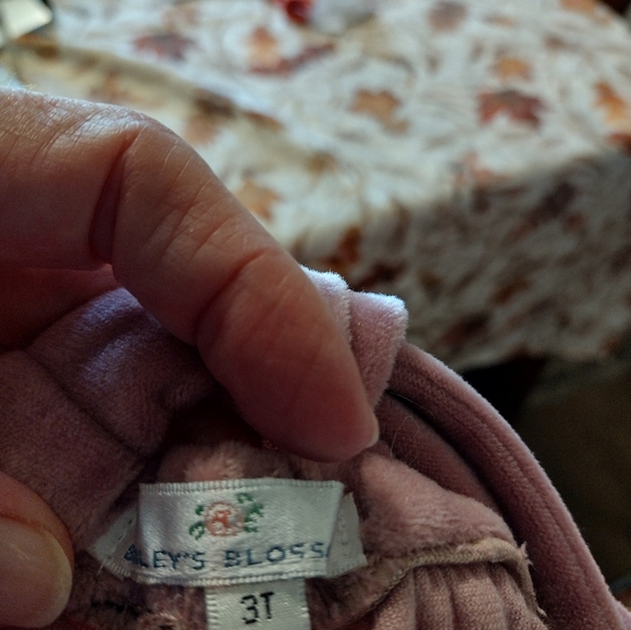 Mauve velvet jumper overalls size 3T - Picture 3 of 3